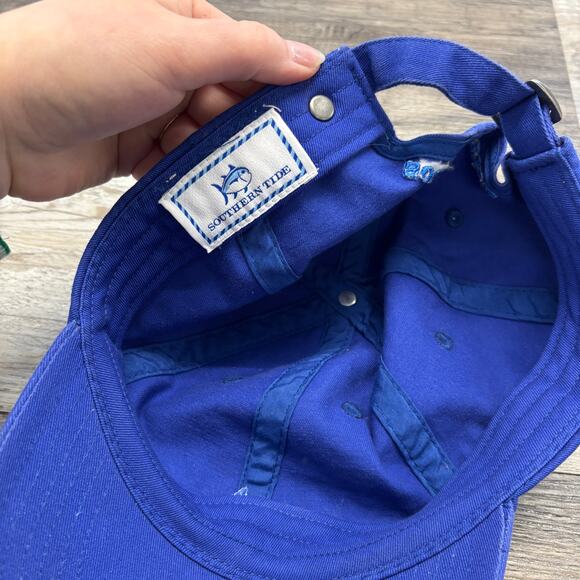 Southern Tide Navy Blue Mens One Size Adjustable Skipjack Fish Strapback Hat Cap - Picture 6 of 7